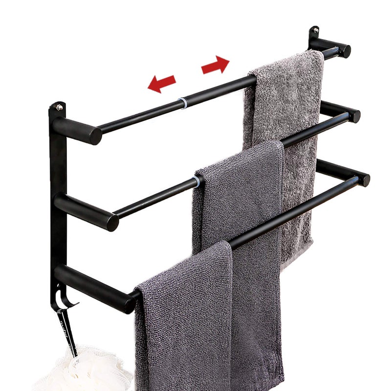 lanliebao Towel Bars Freely Retractable 20-30 Inche Stainless Steel 304 Bath Towel Rack Strong 3M Adhesive Bathroom Wall-mounting Free mounting Hole-Installing washroom Kitchen Space Saving (2 Bars) - Image 1